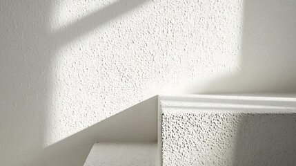 White stairs with sunbeams