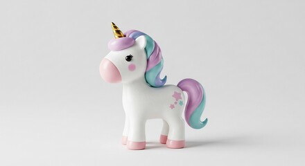 愛らしいユニコーン 優しい光 パステルカラー 幸せな雰囲気. AI Generated