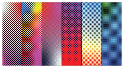 Abstract Dot Gradient Stripes Set of 6 different editable