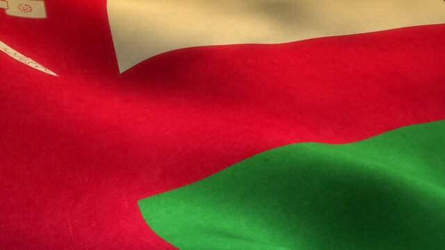 Oman Country Close Up Flag Background