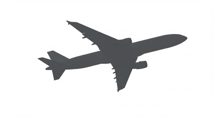 力強く上昇する航空機シルエット 穏やかな光の中. AI Generated