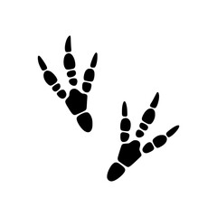 Bird Tracks Silhouette: A stark, monochrome illustration depicts a pair of bird footprints, showcasing simple yet striking black shapes against a white background.