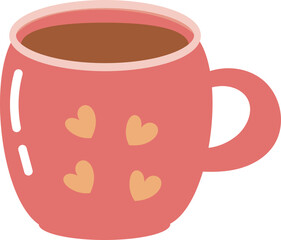 Red Mug with Mini Hearts Pattern