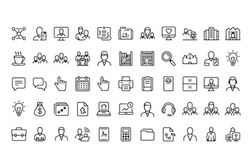 Business and technology icons collection communication finance
