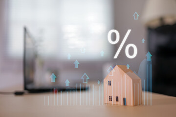 Mortgage, interest, rate, business, Property interest research the best rate, Man selected house...