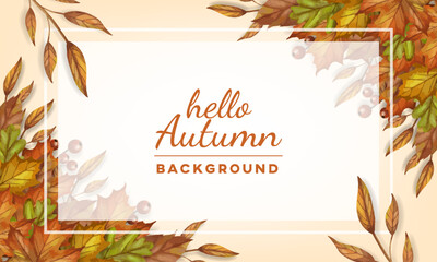 beautiful realistic autumn background design