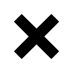 Obraz premium Cross Symbol: A bold, monochrome illustration depicting a simple, stark black cross against a white background, symbolizing negation or closure.