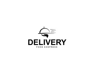 Illustration of fast delivery food logo design template