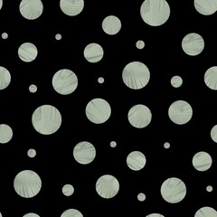 Mint Green Polka Dot Seamless Pattern on Black Background