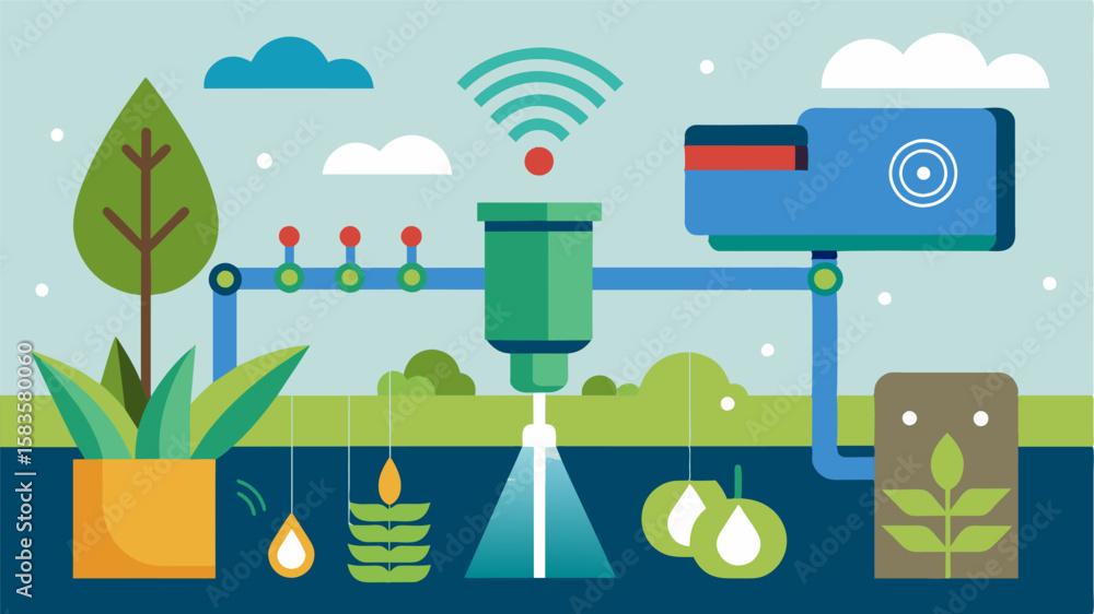 Poster an irrigation system equipped with smart sensors can detect leaks and make necessary repairs without
