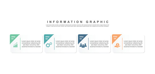 4 step infographic design. schedule concept with paper layout. can be used for workflow illustration