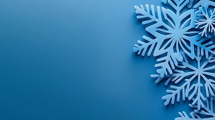 Winter snowflakes on a blue background