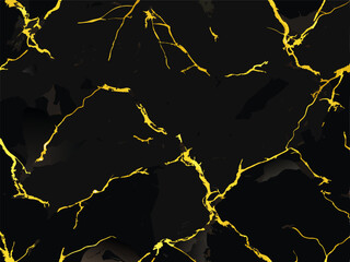 Golden black marble premium background. Vector illustration.
