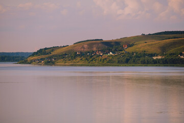 Vvedenskaya Sloboda ancient old village, Sviyaga River shores, Tatarstan, Russia, Sviyazhsk. Nature Landscape 