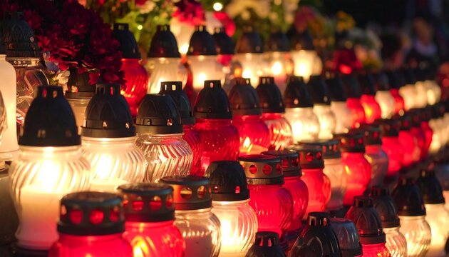 Many candles in remembrance