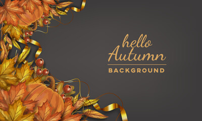 realistic autumn celebrate background design