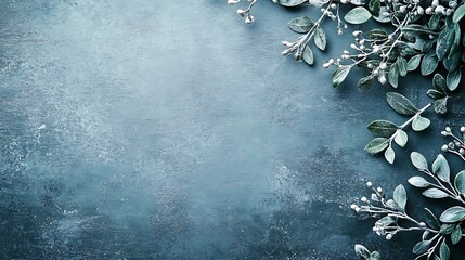 Wintery backdrop with sprigs