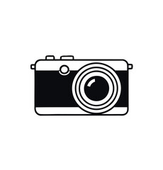 Camera Illustration in Black and White Minimalist Style for Photography and Design