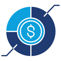 Fototapeta premium Asset Allocation Flat Blue Icon