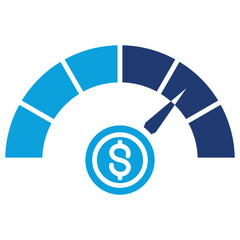 Credit Score Flat Blue Icon