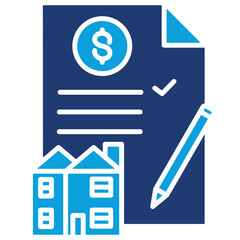 Estate Planning Flat Blue Icon
