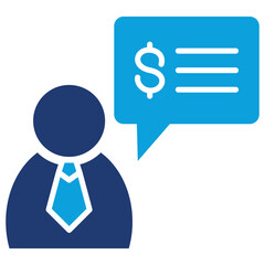 Financial Advisor Flat Blue Icon