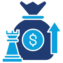 Investment Strategy Flat Blue Icon