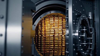 Massive Vault Opens, Gold Bars Inside - Secure Storage - Powered by Adobe