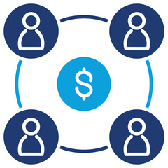 Mutual Fund Flat Blue Icon