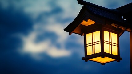 Wooden lantern at dusk