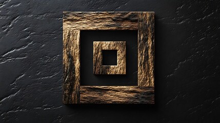 Wooden picture frames on dark stone