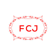 FCJ Letter Initial Logo Design Template Vector Illustration