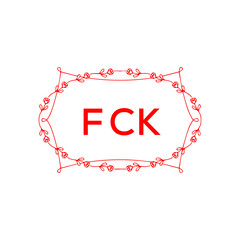 FCK Letter Initial Logo Design Template Vector Illustration