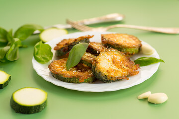 Seasonal quick-fried zucchini with aromatic garlic and sesame