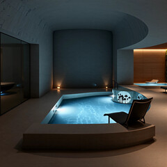 bath room with pool