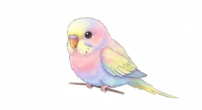 愛らしいパステル色の小鳥 水彩画風 優しい光 (Airashii pasuteru-iro no kotori suisai ga fu yasashii hikari) This translates roughly to: "Adorable pastel-colored bird watercolor style gentle light".. AI Generated