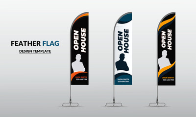 Corporate Business wave feather flag design