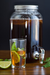 Homemade kombucha starter with kombucha