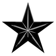 silver star on black background