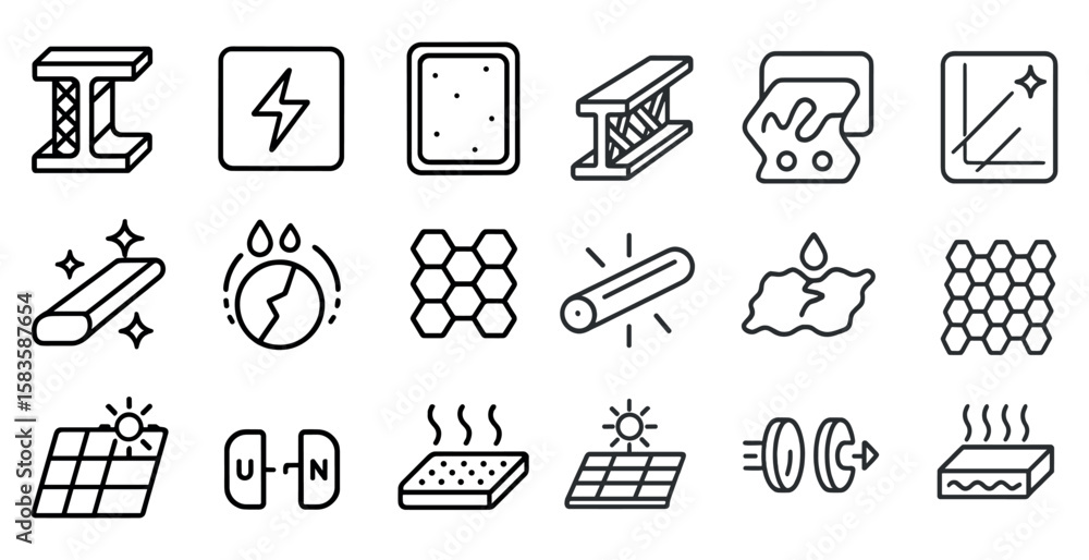 Poster series of icons that represent different types of heat. some of the icons include a sun, a light bul