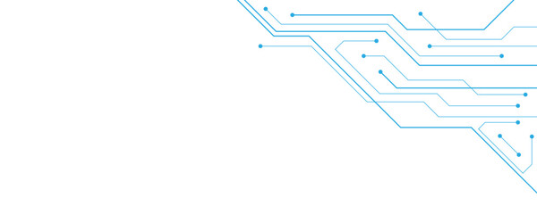 Abstract white blue digital technology futuristic circuit board background design.