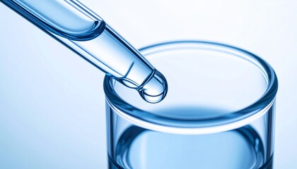 Fluid drips from pipette into glassware