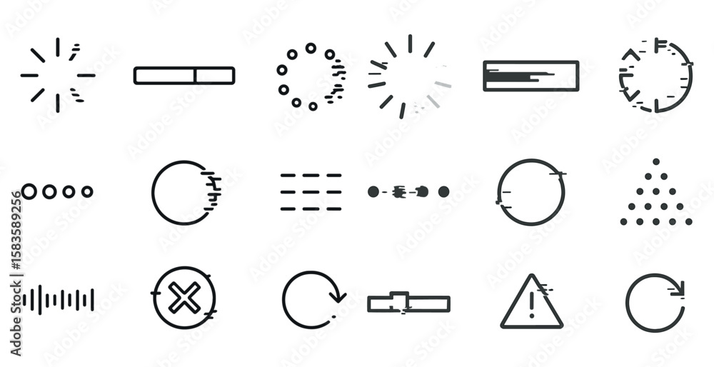 Poster collection of icons with a variety of shapes and sizes. the icons include a circle, a square, a tria
