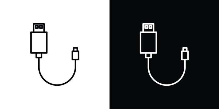 Phone cable icon editable concept. editable vector stroke symbols