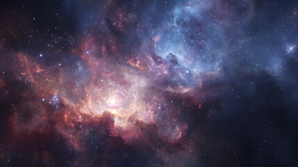 Fototapeta premium Cosmic galaxy abstract background featuring realistic star clusters deep space textures glowing nebula lighting natural photo realistic depth viewed from a wide angle perspective