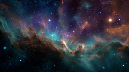 Naklejka premium Celestial Nebula: Cosmic Background