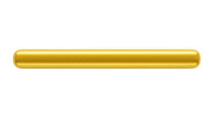 A single, smooth horizontal band with a rich golden yellow to creamy yellow gradient, high-gloss polished finish, against a transparent background, Concept of luxury and sophisticated simplicity