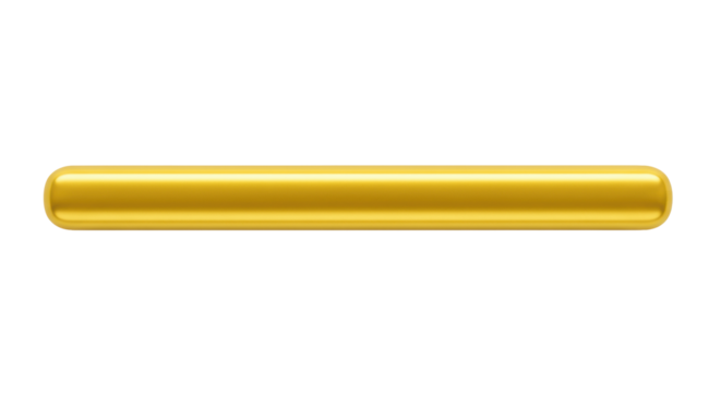 A single, smooth horizontal band with a rich golden yellow to creamy yellow gradient, high-gloss polished finish, against a transparent background, Concept of luxury and sophisticated simplicity