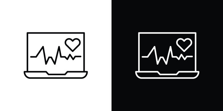 EKG monitor icon editable concept. editable vector stroke symbols
