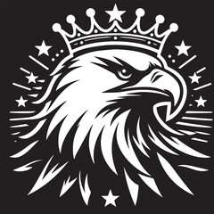 vector logo of an eagle wearing a crown